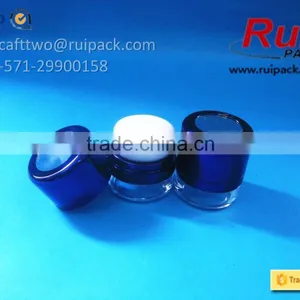 Clear Round Loose Powder Case With Spong Puffs, Transparent Shimmering Glitter Jar With Powder Puffs Cap thumbnail-2