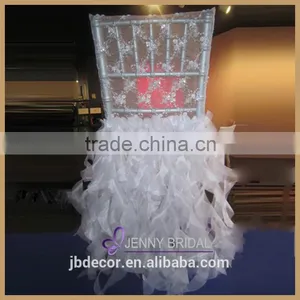 C126 Organza Ruffle Lace Wholesale Weeding Banquet Chair Cover thumbnail-1