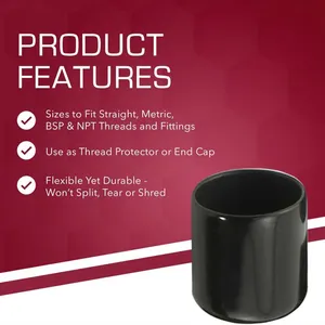 Round Black Flexible Soft Screws Bolts Dust Protective Vinyl End Caps Thread Steel Tube Silicone Pvc Pipe Rubber End Cap thumbnail-2