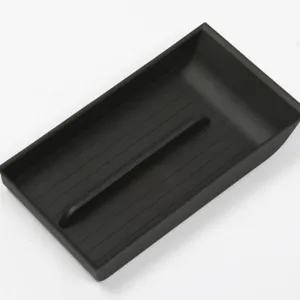 Automotive Interior Organizer: Black TPE Console Mat Compatible With 2025 Tesla Model Y Juniper thumbnail-2