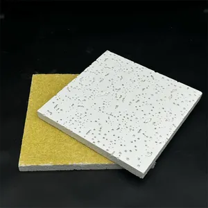 12mm Thickness Mineral Wool Acoustic Ceiling 600x600mm Antibacterial Washable Ceiling Board thumbnail-5
