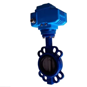 DIN Clamp D71X-16Q Cast Steel Ductile Iron Worm Gear Pneumatic Manual and Electric Wafer Butterfly Valve With Bracket thumbnail-4