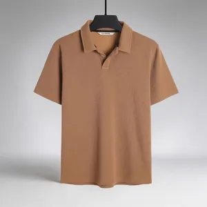 Men’s Brown Regular Fit Polo Shirt 250 GSM 100% Polyester Fake Cotton Sweater Jacquard thumbnail-1