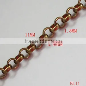 Hotsale Factory Price Brass Rolo Chain, Fashion Design Brass Link Chain thumbnail-1