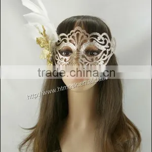 Christmas Party Mask for Party Decoration Feather Flower Mardi Gras Party Mask thumbnail-1