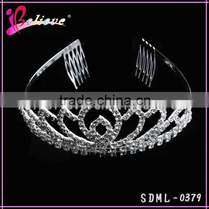 Luxury Tiara Hair Jewelry Wholesale Tiara Crown Crystal Stone Wedding Tiara for Young Girls thumbnail-2