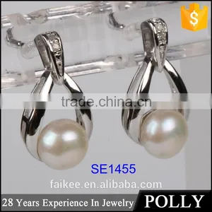 Hot Sale Simple Pearl Earring Designs For Women Silver Earrings thumbnail-5