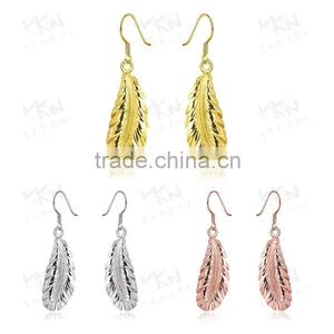 Factory Direct Sale Feather Earrings Jewelry Gold thumbnail-1