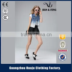 2016 Summer Fashion Hot Sale New Design Girl Denim Vest thumbnail-2