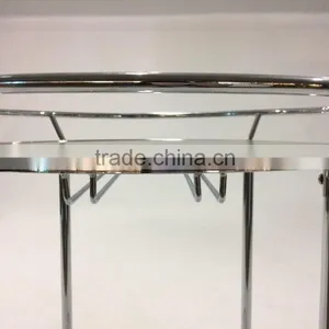 Modern Trolley/ Round Metal Glass Serving Cart thumbnail-5