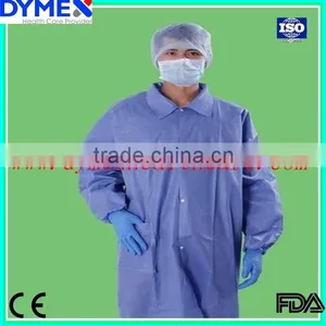 SMS Good Quality Disposable Waterproof Lab Coat With Snaps thumbnail-1