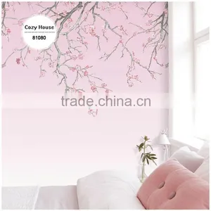 Hot Printing Special Effect Wallpaper, Pastoral Wintersweet Wall Decal for Household , Home Accent Wall Sticker Sample thumbnail-1