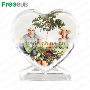 Sunmeta Factory Love Heart Shape Sublimation Crystal Picture Frame for Birthday Gift thumbnail-2