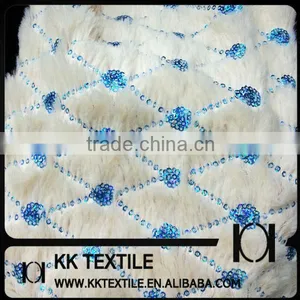 Fancy Fur-type Fabric With Sequin Embroidery thumbnail-1