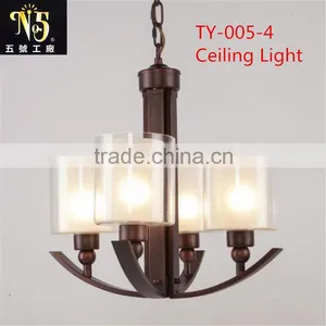 Hot Selling Wholesale Classic Gold Color Fancy Flower Glass Ceiling Light for Hotel/Home thumbnail-1