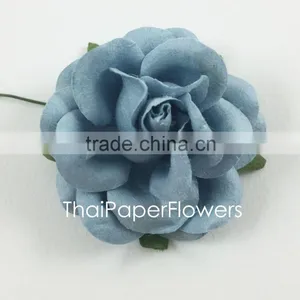Baby Blue Large Handmade Mulberry Paper Flower, Wedding Party, Scrap-booking Crafts thumbnail-2