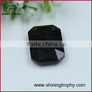 Shining Baguette Shape Dark Black Crystal Accessory Diamond for Decoration thumbnail-1