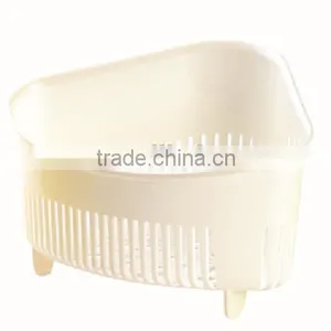 2015 Colorful Safe PP Plastic Drain Basket Rack Collapsible Colander Strainer Food Rice Fruit Storage thumbnail-4