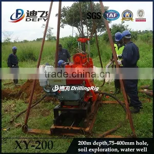 Manufacturer of Hydraulic XY-200 Trailer Mounted Water Well Drilling Rig Low Price thumbnail-1