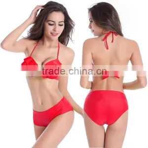Women Petal Form Bikini Push-up Padded Wireless Swimsuit Two Pieces Bathing Suit thumbnail-4