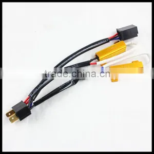 50W H4 LED Canceller Harness Double Resistor Load Resistor Error Free Wiring Canceller for LED Car LED DRL Fog Turn Singal thumbnail-1