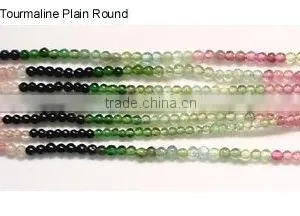 Multi Tourmaline Plain Round Beads thumbnail-1
