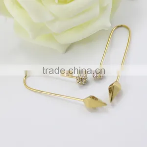 Kingman Shiny Gold Making Self Piercing Tragus Earrings thumbnail-5
