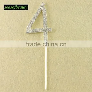 Hot Seller New Design Crystal Rhinestone Cake Topper thumbnail-1