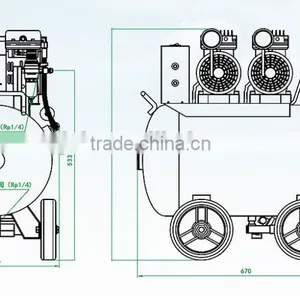 Two Pump Head Oil Free Portable Air Compressor(TW5502) thumbnail-2