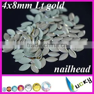 2014 New Design Korean Hotfix Nailheads Navette /horse Eye Iron on Studs 4x8mm thumbnail-1