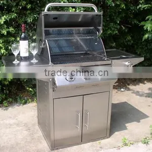 Table Outdoor Gas BBQ Grill 3 Burners Industrial Gas Grill thumbnail-2