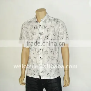 Men's Fashion Leisure 100% Cotton Floral Short Sleeve Shirt thumbnail-1