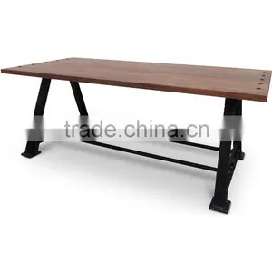 Modern Solid Wood Dining Table Design, Wood Rustic Dining Table thumbnail-6