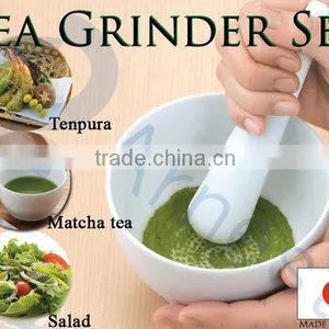 Cookware Kitchenware Tea Cups and Saucers Coffee Tea Bags Gift Japanese Porcelain Tea Matcha Set Mortar and Pestle Leaf Grinder thumbnail-1