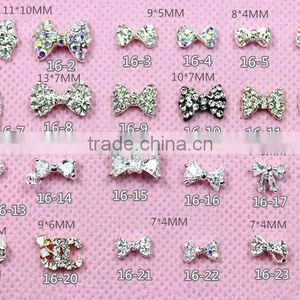 Zircon Shining AB Color Bow Shape Fancy Metal Small Jewelry for Nail Art Quality Choice thumbnail-1