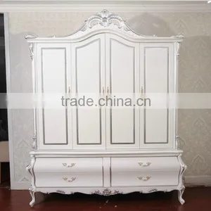 After Neoclassical European Style Antique Bedroom Furniture Sets Bed Bedside Table Wardrobe Dressing Table Chair Commode thumbnail-5