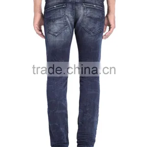 2015 Men Light Blue Stretch Denim Jeans/ Spell Check Slim Waist Skinny Pants For Men thumbnail-4