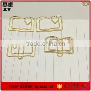 Golden Color Book Shape Paper Metal Clip for School thumbnail-1