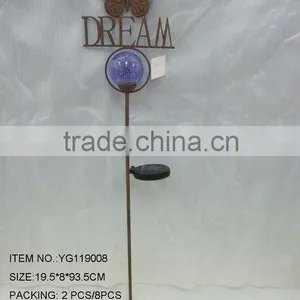 New! Rusty Metal Solar Powered Garden Ornaments YG119008 thumbnail-1