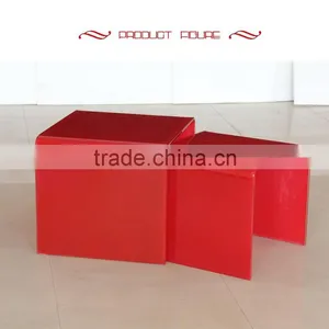 Fashion Design Special Shape All Glass Transparent Coffee Table Glass Top 1+1 Cafe Table thumbnail-4