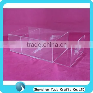 Wholesale Acrylic Fabrication Clear Shoe Display Box Perspex Material Shoe Drawer thumbnail-1