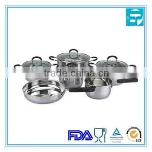 10pcs Silicon Handle Stainless Steel Cookware Set thumbnail-1