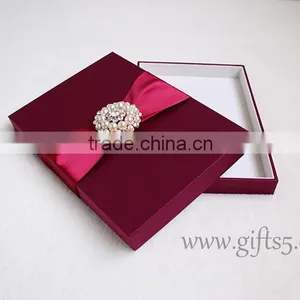 Gorgeous Burgundy Wedding Invitation Boxes thumbnail-5
