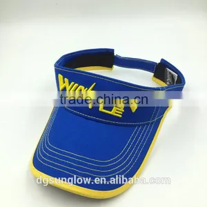 Wholesale 3D Embroidery Royalblue Visor Sun Hat Golf Tennis Beach Adjustable Magic Tape Color Cap thumbnail-3