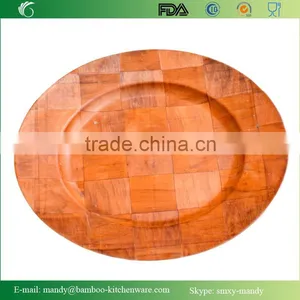 Wooden Woven Dish, Wooden Plate for Snacks, Wood Fruit Plate thumbnail-1