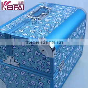 Buy Wholesale Direct From China Double Open Blue Aluminum Beauty Case With 4 Trays thumbnail-6