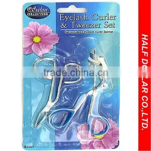 Stainless Steel Eyelash Curler & Tweezer/Trimmer Set For One Dollar Item thumbnail-1