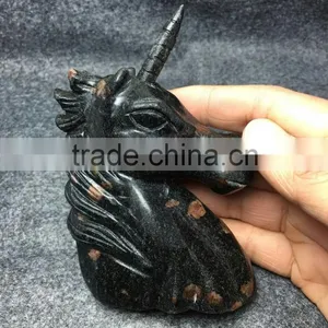 Wholesale Natural Rock Quartz Stone Carving Unicorn for Gifts thumbnail-1