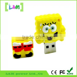 Hot Sale Free Sample Silicon/SpongeBob Usb Flash Memory Drive thumbnail-1