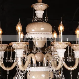 Medium Brown Candle Chandelier Crystal Pendant thumbnail-4